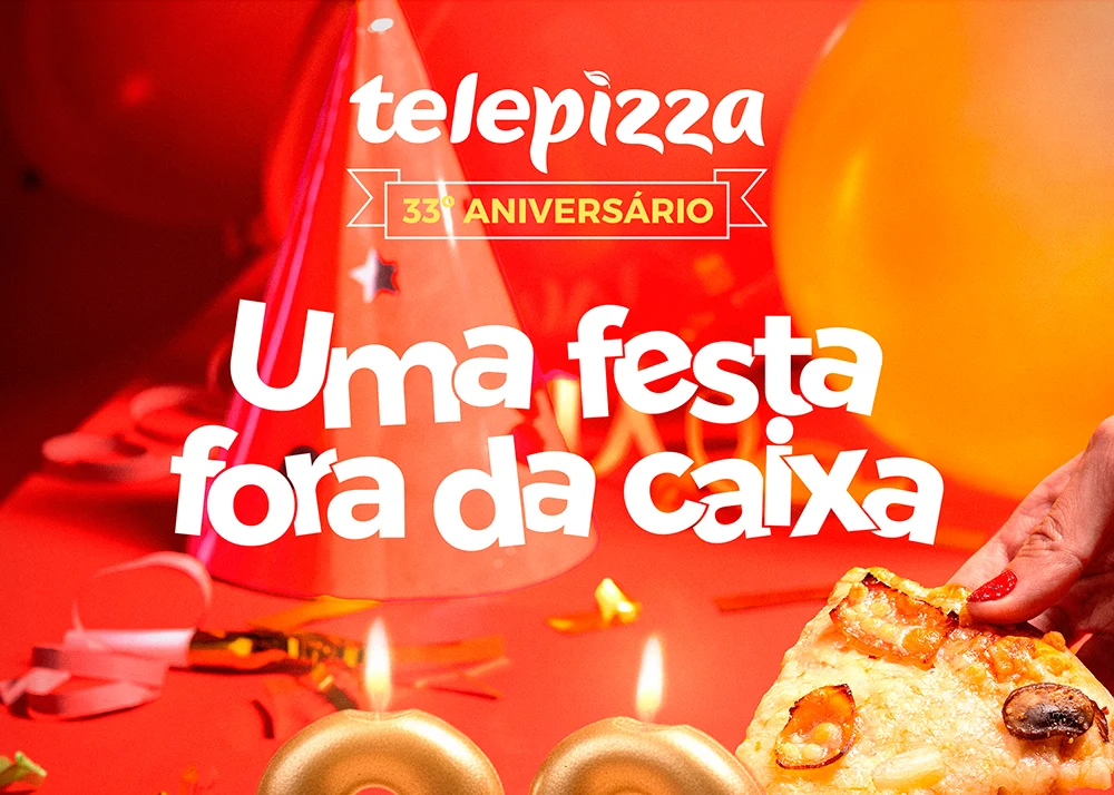 Telepizza celebra 33 anos com nova campanha
