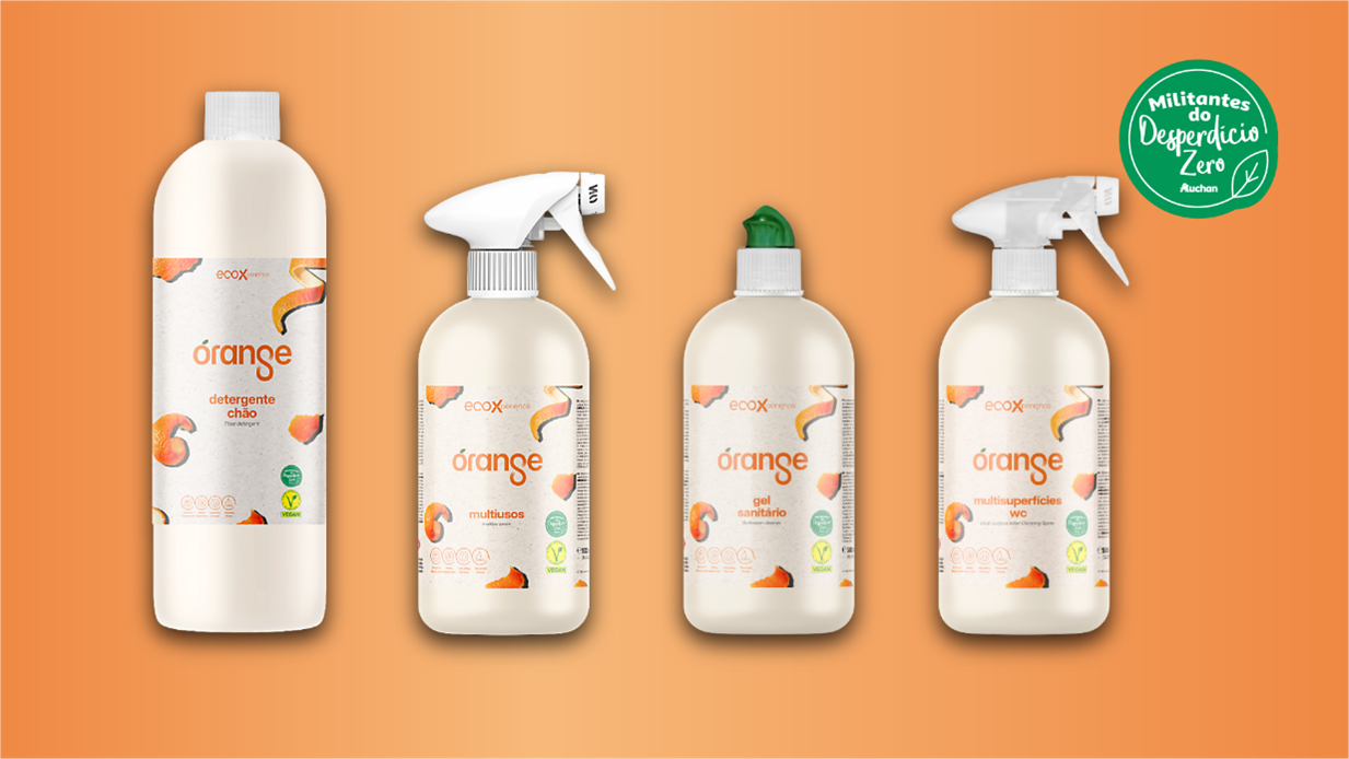 Auchan e EcoX transformam cascas de laranja em produtos de limpeza
