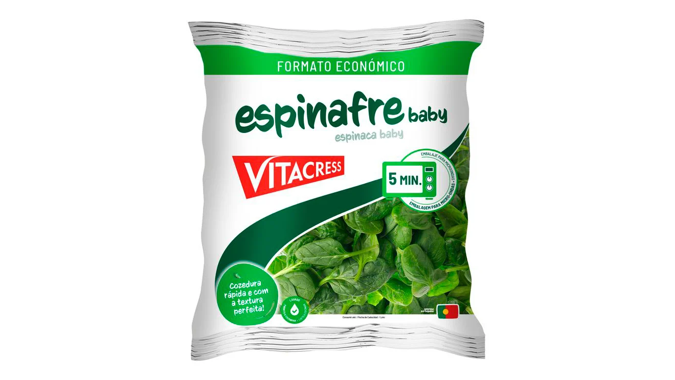 Espinafre Baby Vitacress tem nova embalagem apta para micro-ondas