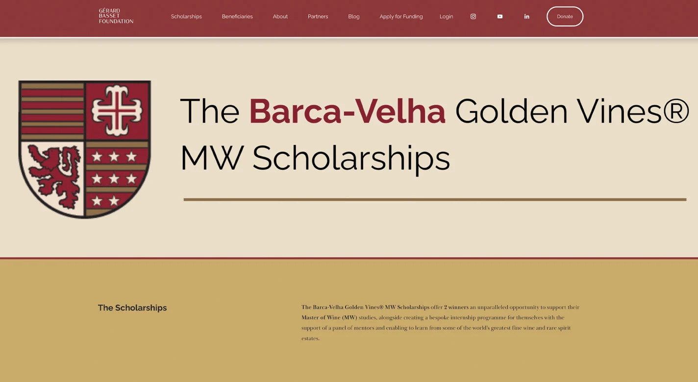 Casa Ferreirinha e Fundação Gérard Basset abrem candidaturas para Bolsas Barca-Velha Golden Vines MW 2026