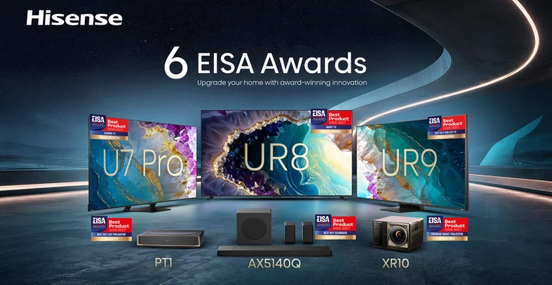 Hisense conquista seis prémios EISA 2026-2027