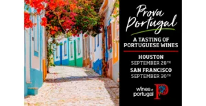 Cartaz “Prova Portugal”, com degustação de vinhos portugueses em Houston, a 28 de setembro, e São Francisco, a 30 de setembro