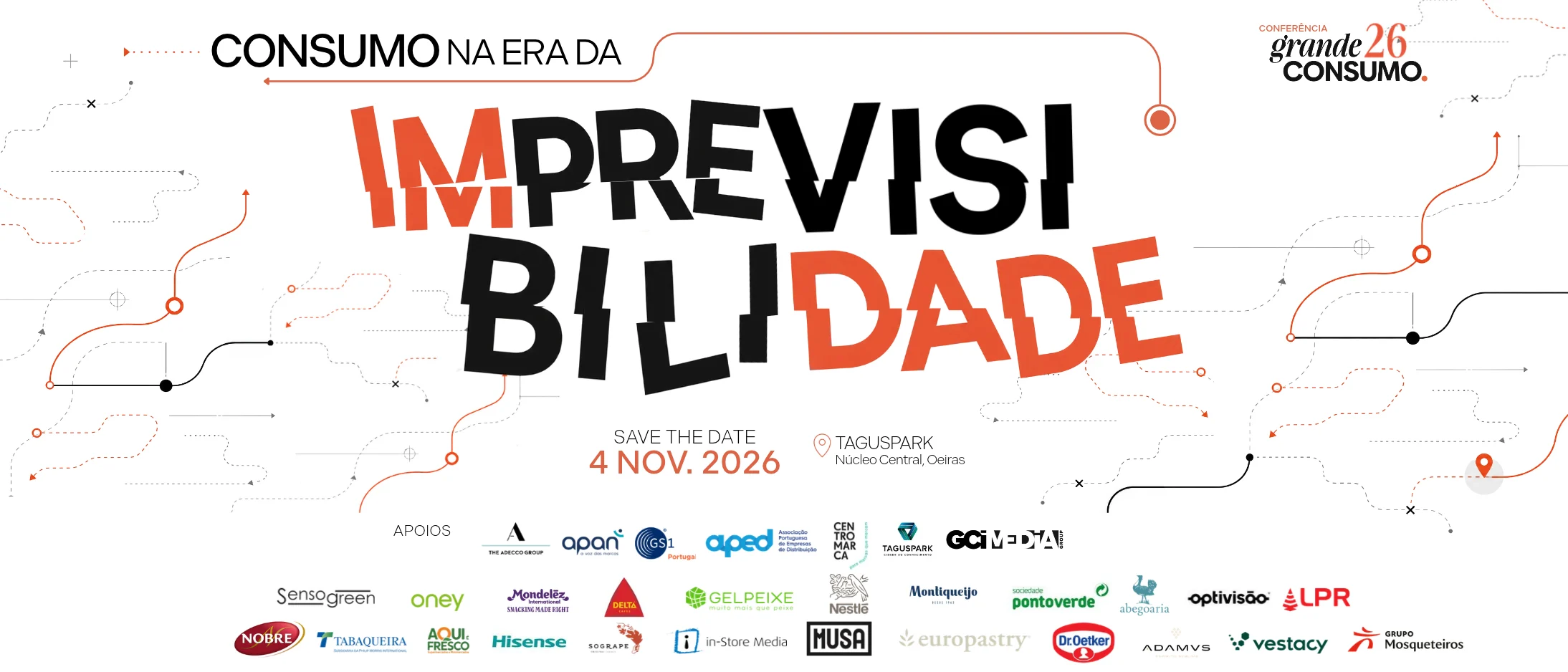 Cartaz da conferência Grande Consumo: “Consumo na Era da Imprevisibilidade”, 4 de novembro de 2026, Taguspark, Oeiras