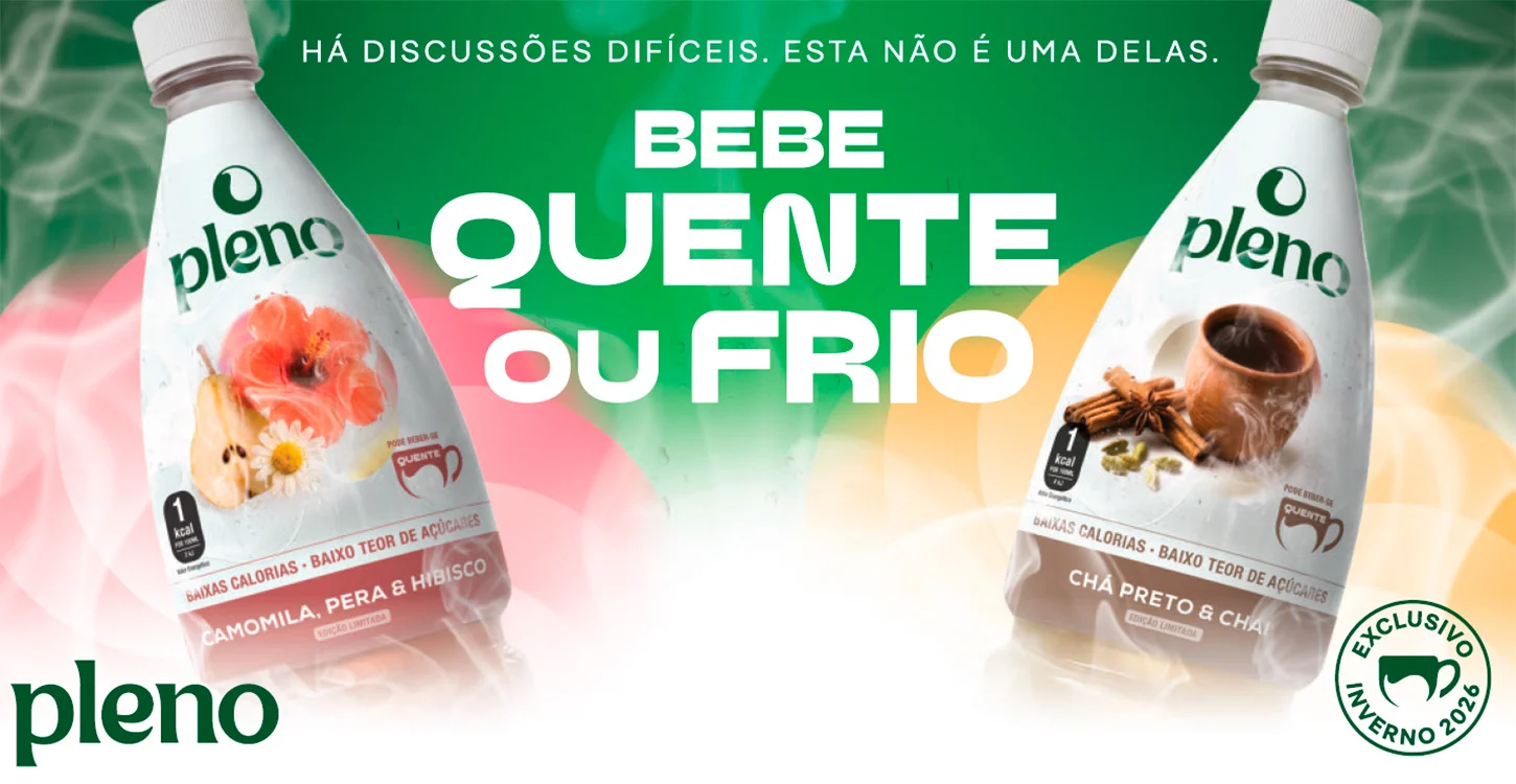 Publicidade Pleno: “Bebé quente ou frio”, com infusões de camomila, pera e hibisco, ou chá preto e chai